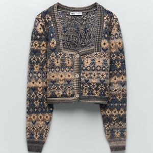 Zara Knit Jacquard Sweater